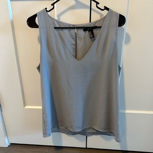 v neck sleeveless tank top gray medium